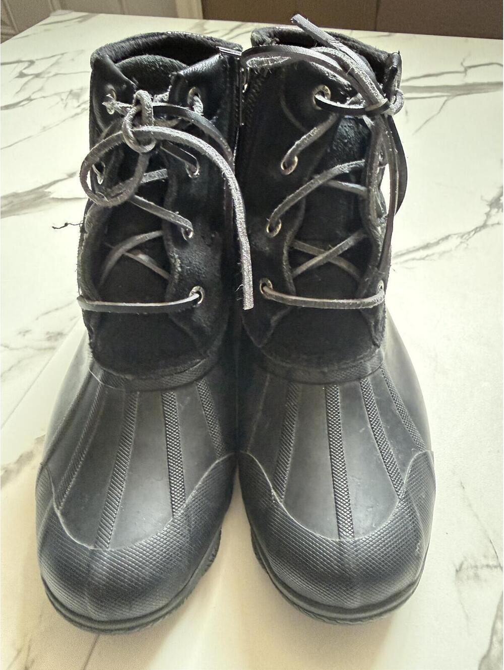 Sperry‎ Saltwater Black Waterproof Duck Rain Boots Women’s Size 7